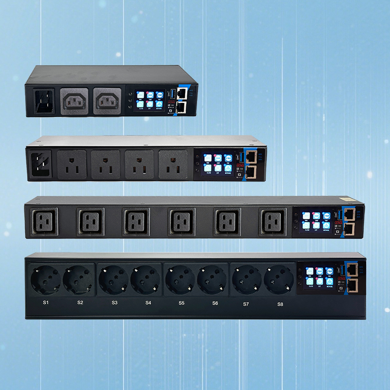 Intelligent Smart PDU 8 Ports C13 Locking Outlets 10A 240V Energy Metering Power Monitoring SNMP HTTPS For Data Centers OEM