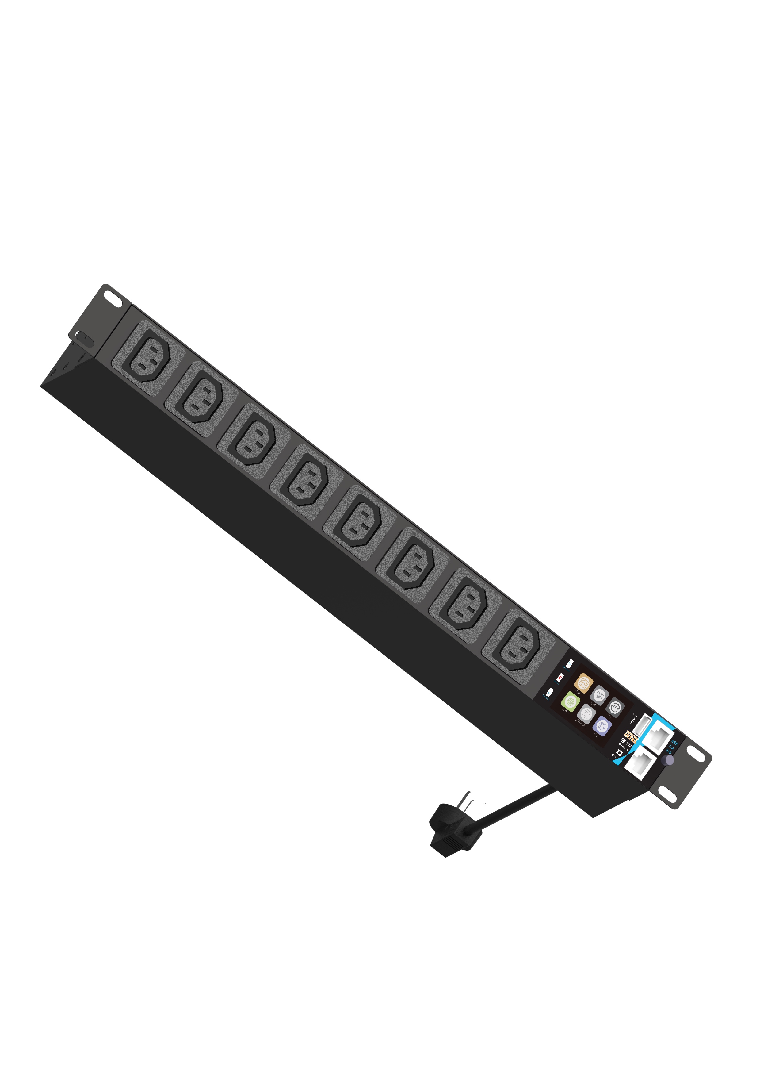Intelligent Smart PDU 8 Ports C13 Locking Outlets 10A 240V Energy Metering Power Monitoring SNMP HTTPS For Data Centers OEM