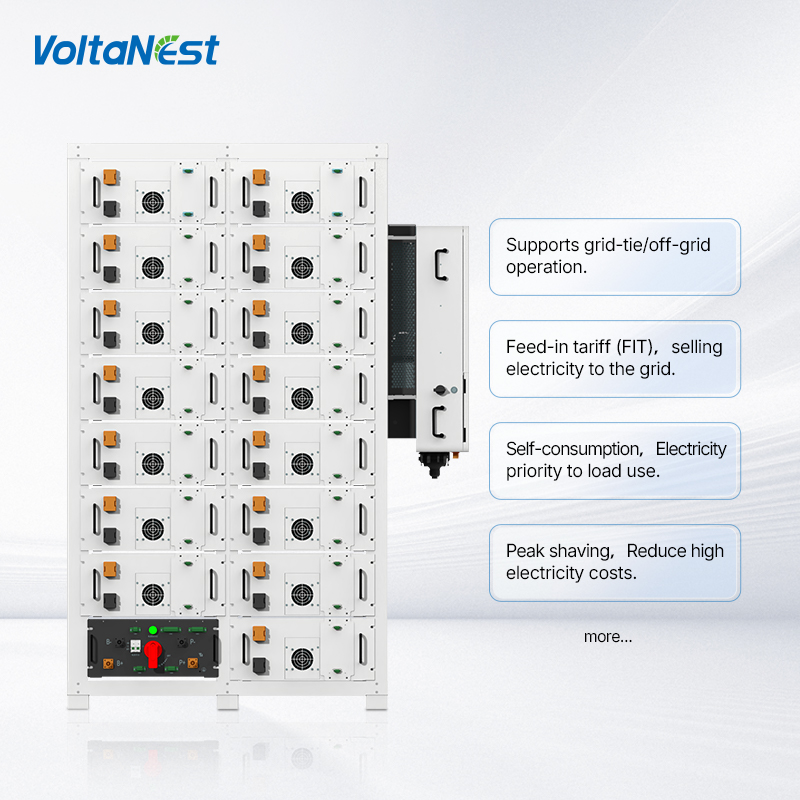 VoltaNest 80kW 100KW 125KW 180kWh 177KWH 209KWH 241KWH 200KWH Rack All In One Commercial &amp; Industrial Energy Storage System
