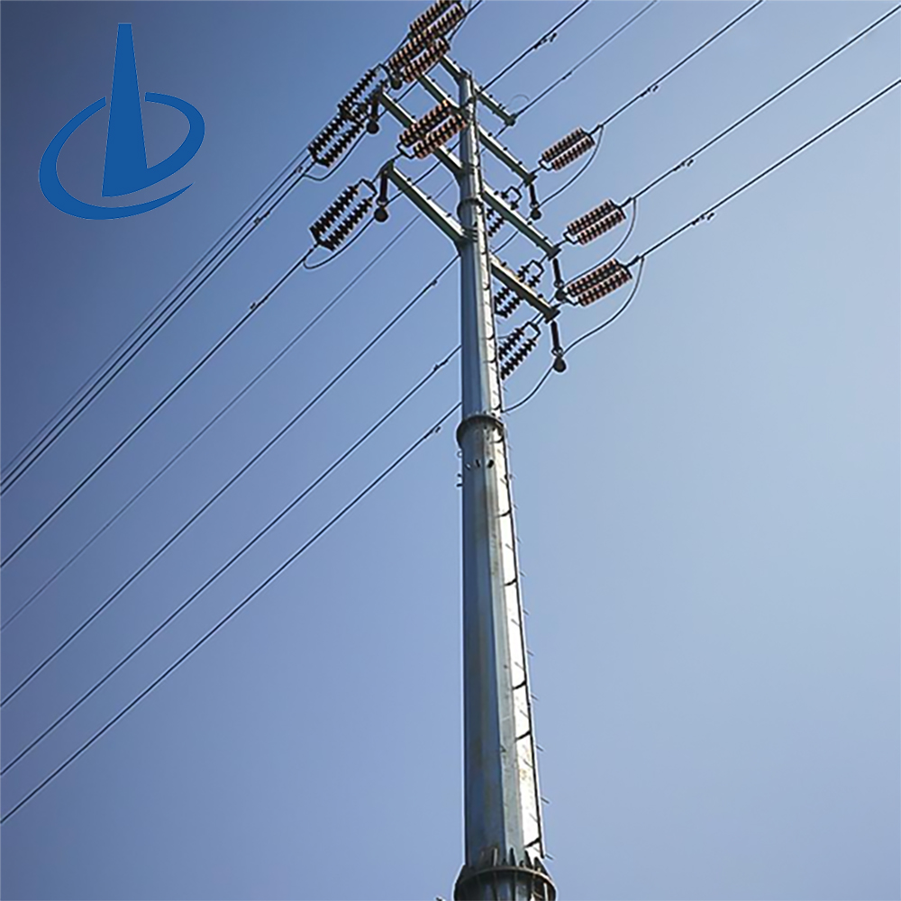Self-supporting Monopole 132kv Steel Tubular Poles High Voltage Electric Power Towers Power Grid Overhead Power Line 50 Years