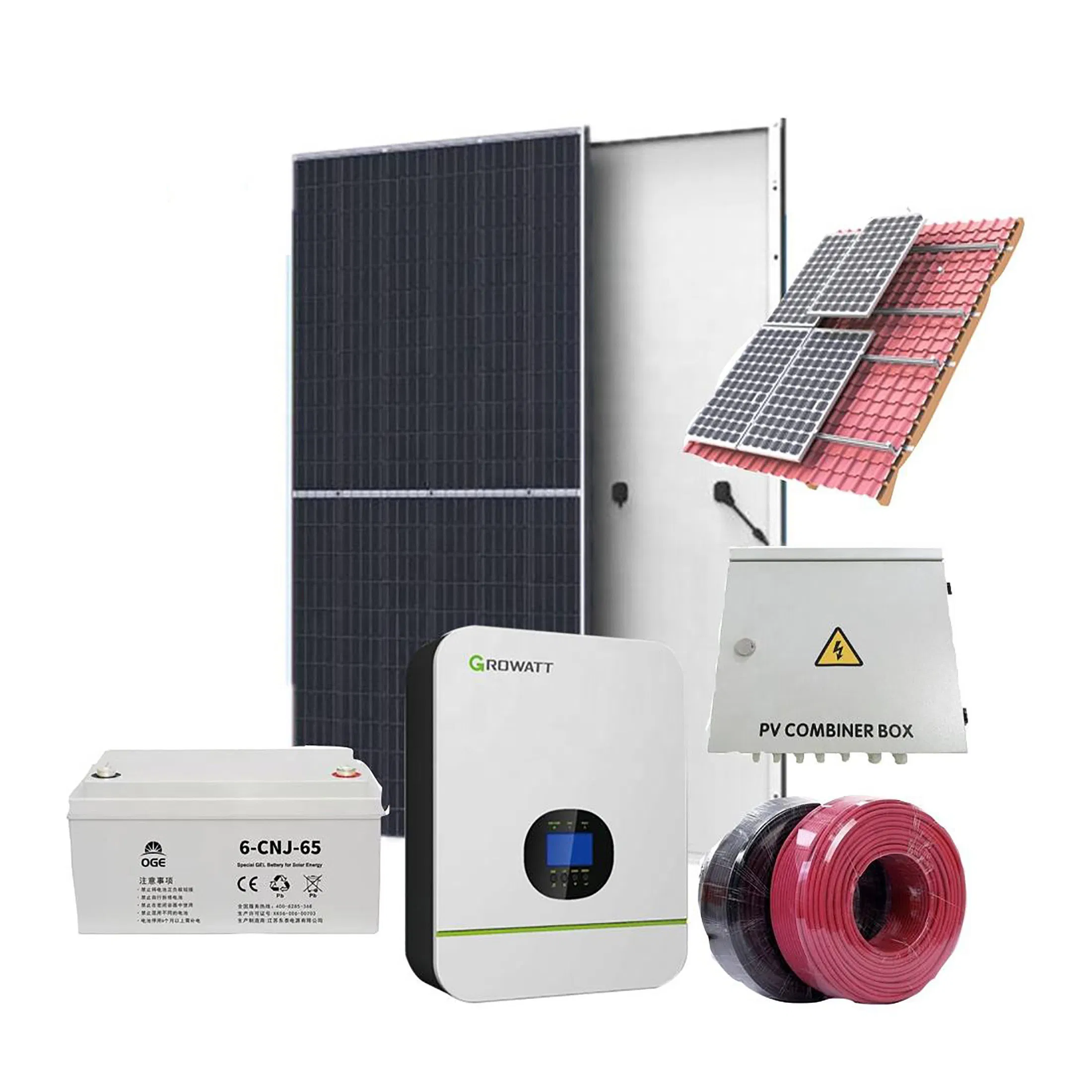 1kw 3kw 5kw 8kw 10kw Hybrid off-Grid Solar Power System Complete Set with LiFePO4 Lithium Battery Storage for Residential Home Use PV Energy System