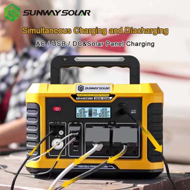 Backup Energy System 1000W Portable Power Station Solar Generator for Emergency Power Backup