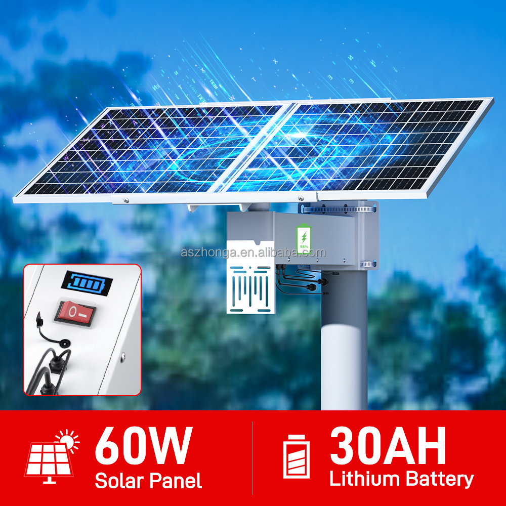 Solar System Off-grid Energy Storage System Lithium Battery for Home Farm Island Outdoor 4G Router Lighting Surveillance Camera
