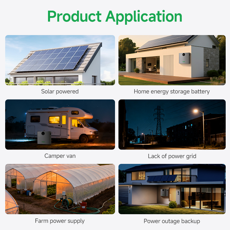 10KWh 51.2V 200Ah Wall Mounted LiFePO4 Battery Bank Whole Home Backup Power Peak Shaving Load Shifting Solution