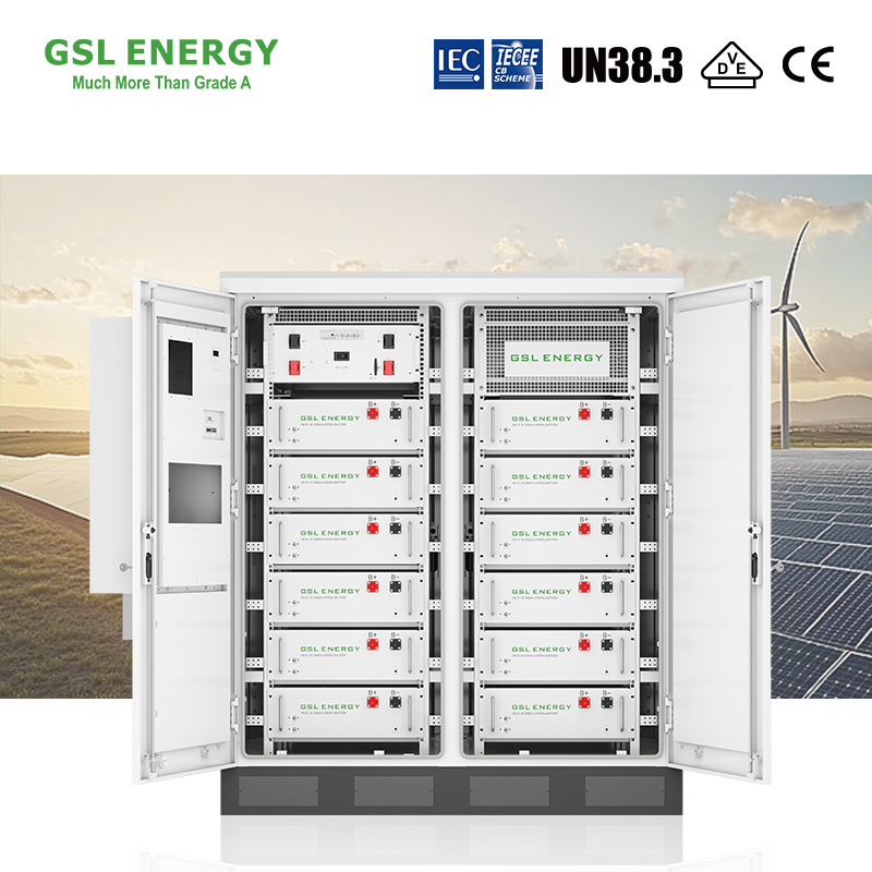 GSL ENERGY Bess Solar Battery Energy Storage System 120kwh Build in Inverter High Voltage Lithium Ion Battery for Peak Shaving