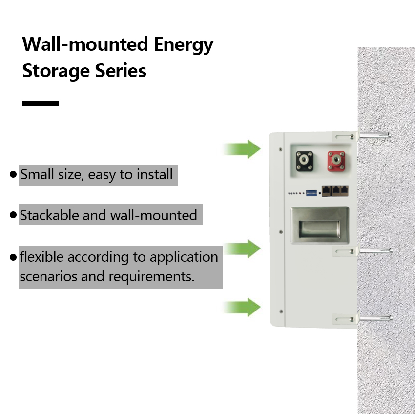 Split ESS LFP 51.2V 100Ah 5kWh Deep Cycle LiFePO4 CAN Wall-Mounted Solar Backup Energy Storage System