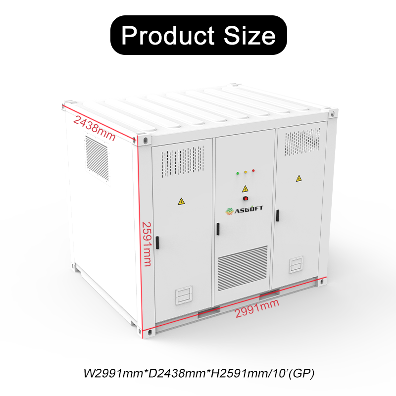 BESS Container Industrial Battery 20Ft 1Mwh 2Mwh 3Mwh 5Mwh LiFePO4 Solar Liquid Cooling Energy Storage System Commercial Use