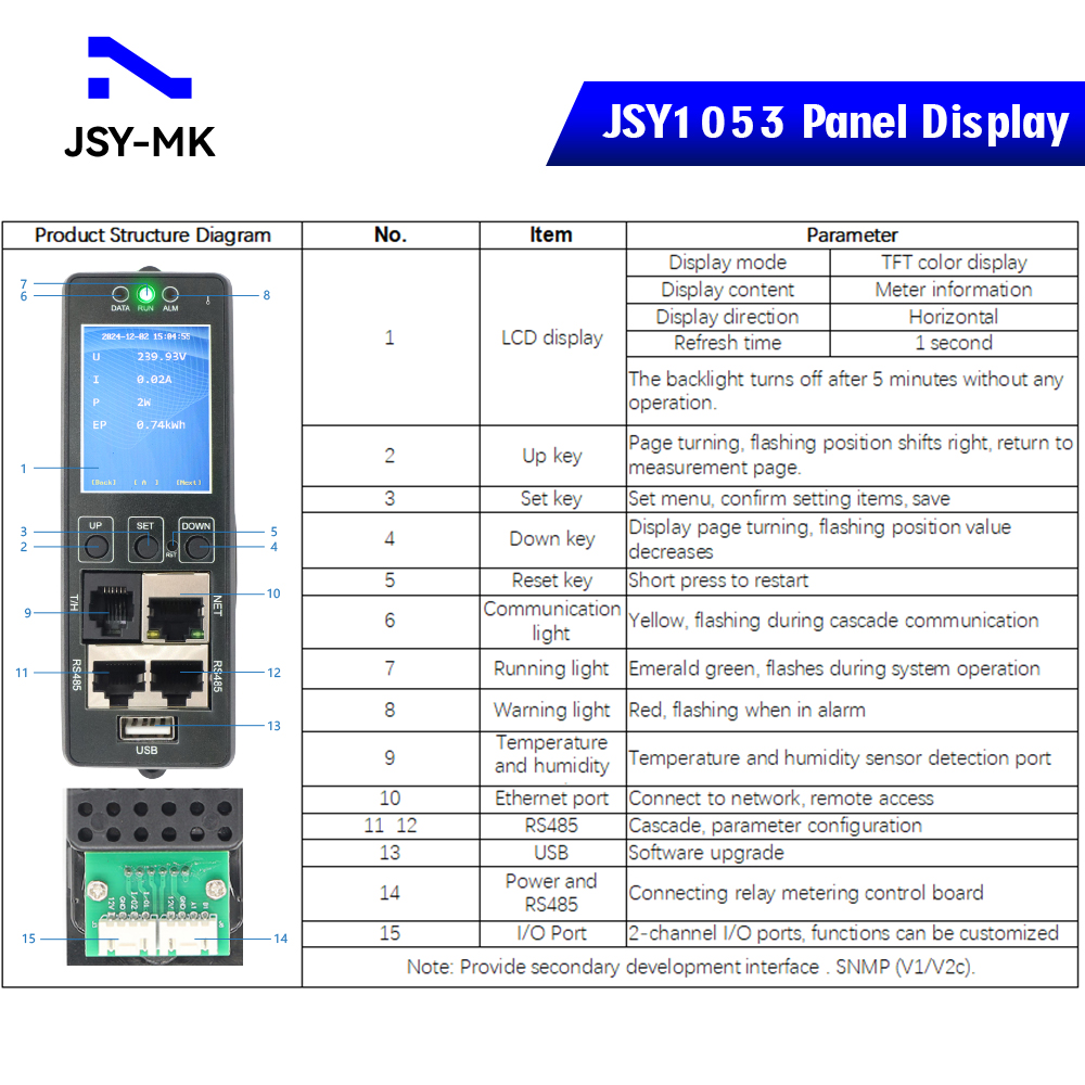 JSY1053 220V 63A Single-Phase Intelligent IP PDU Meter Energy Monitor Power Distribution Unit For Data Centers Rack Cabinet