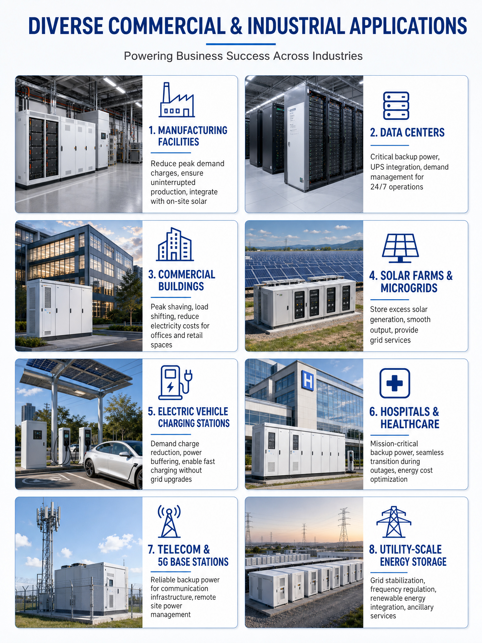 C&I Energy Storage System Outdoor LiFePO4 Battery Cabinet for Solar Power Plant Factory Peak Shaving Backup Supply