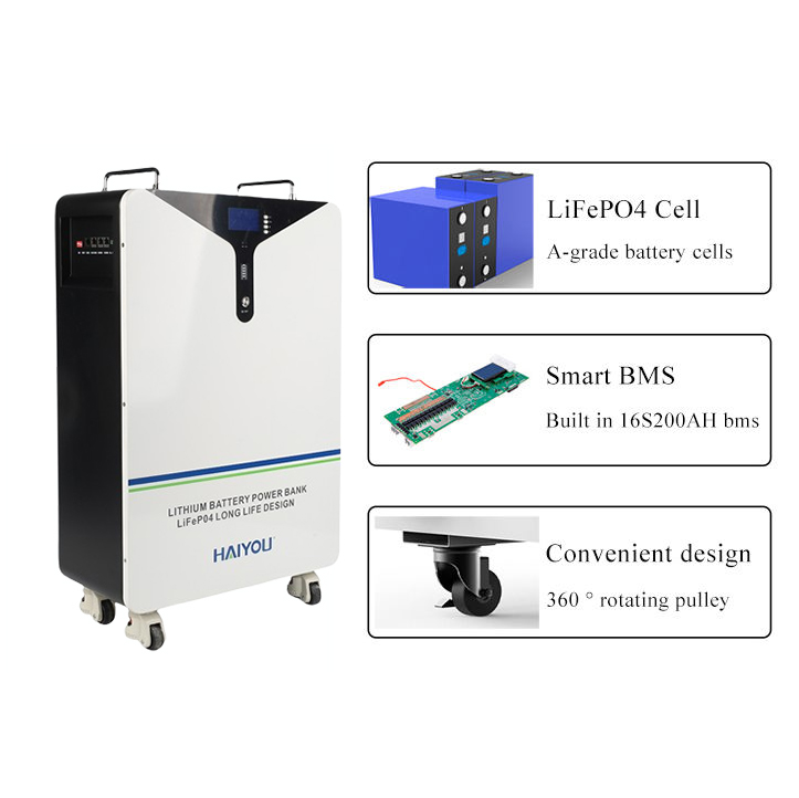 High Compatibility Smart Solar Home Energy Storage System 10 kWh 51.2V 206Ah LiFePO4 Lithium Ion Batteries Solar Backup Power