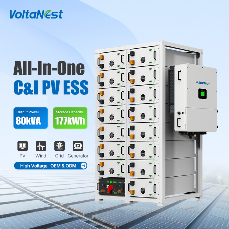 VoltaNest 80kW 100KW 125KW 180kWh 177KWH 209KWH 241KWH 200KWH Rack All In One Commercial &amp; Industrial Energy Storage System