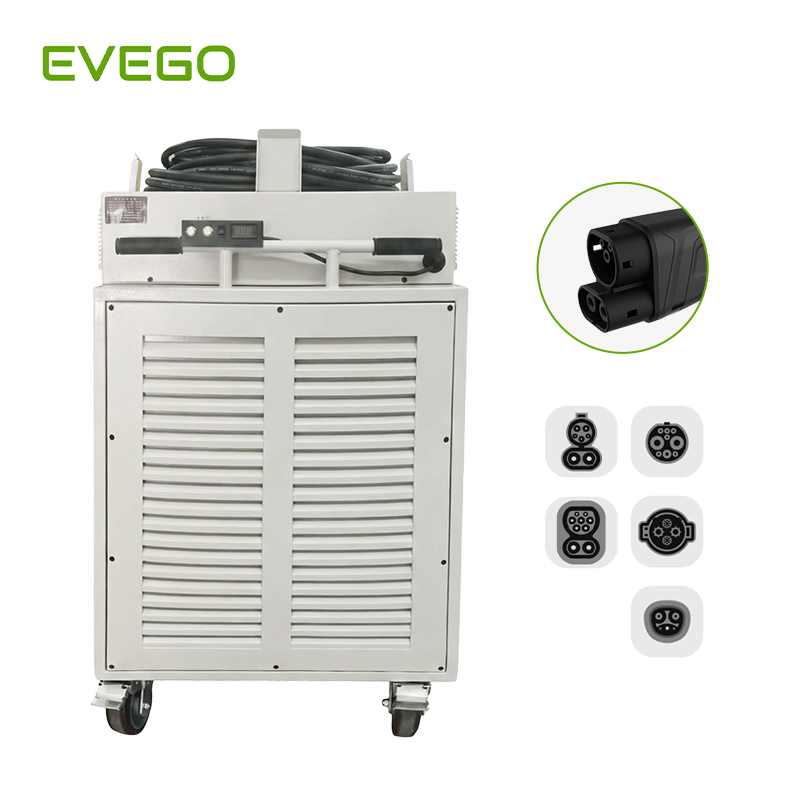 EVEGO Adjustable Current Energy Storage Rescue DC Fast Charging Station 55kWh Portable Mobile Battery EV Charging With Wheels