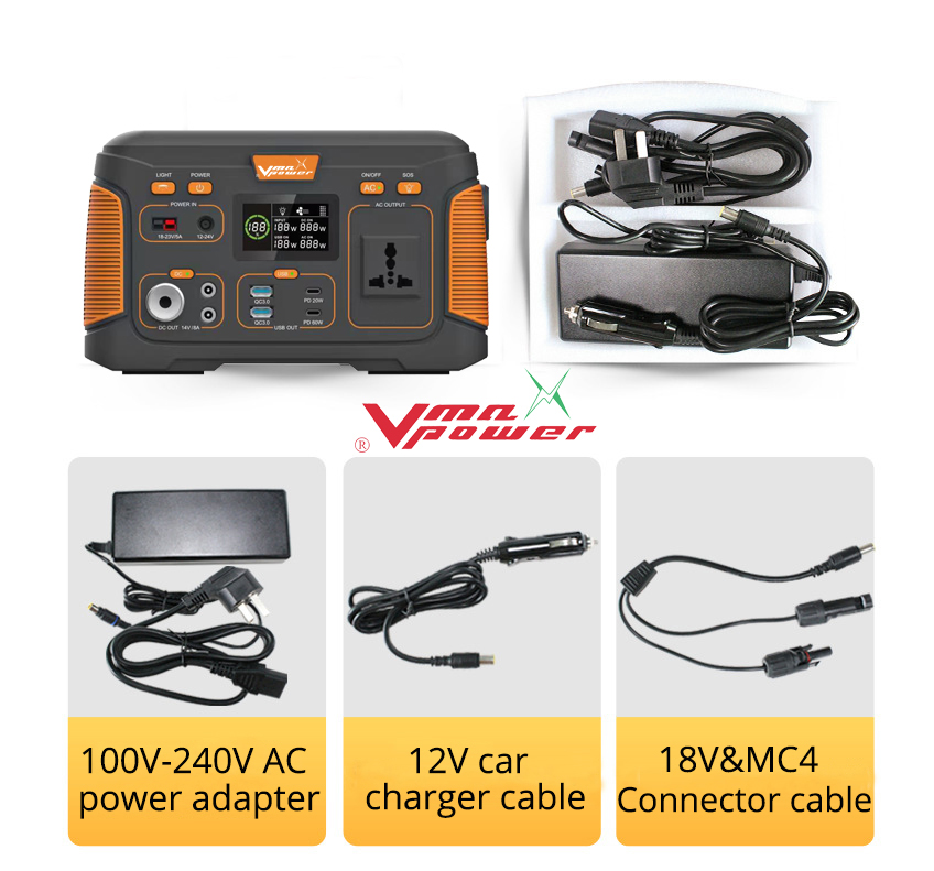 Safer Mini Outdoor Travel Camping Solar Energy System AC 110V/220V 3.7V 120000mAh Lead Acid Battery UPS Backup 500W Pure Sine
