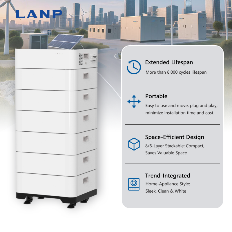Solar Energy Storage Power System Home 40kWh 51.2V 100Ah Stackable High Voltage Rechargeable Battery Pack CAN LiFePO4 Battery