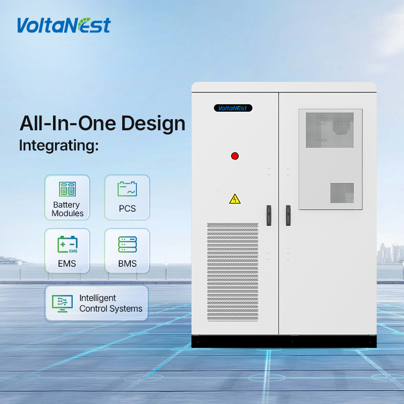 VoltaNest 100-112kWh 200-300kWh 500kWh Custom LiFePO4 Solar All-in-One Commercial Energy Storage System On/Off Grid