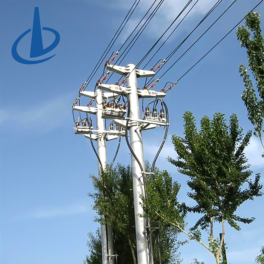 Self-supporting Monopole 132kv Steel Tubular Poles High Voltage Electric Power Towers Power Grid Overhead Power Line 50 Years