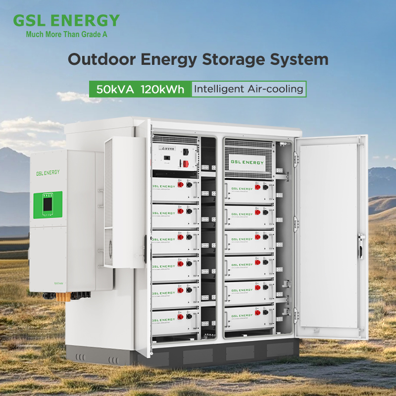 GSL ENERGY Bess Solar Battery Energy Storage System 120kwh Build in Inverter High Voltage Lithium Ion Battery for Peak Shaving