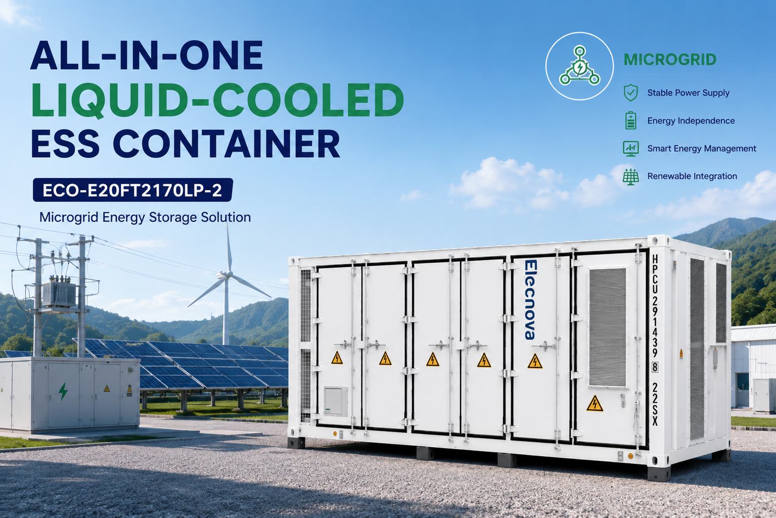 1000kW 2170kWh Liquid Cooled ESS Container Battery Energy Storage System for Industrial Commercial Solar Microgrid