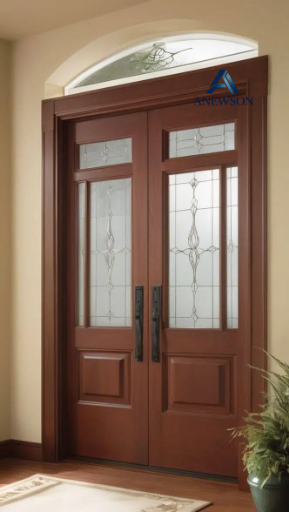 باب خارجي منزلق من الخشب والفولاذ والزجاج وPVC/MDF