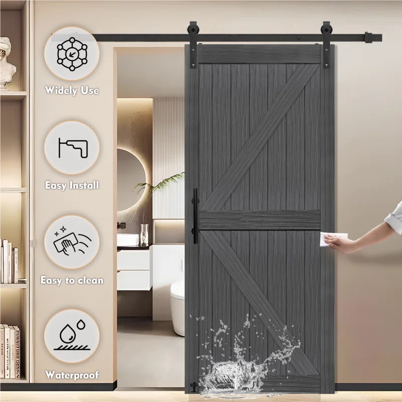تصميم مخصص بأسلوب فندق حديث فاخر، باب جرار خشبي مزدوج موفر للمساحة مصنوع من الخشب المعاد تدويره لغرفة النوم والمطبخ