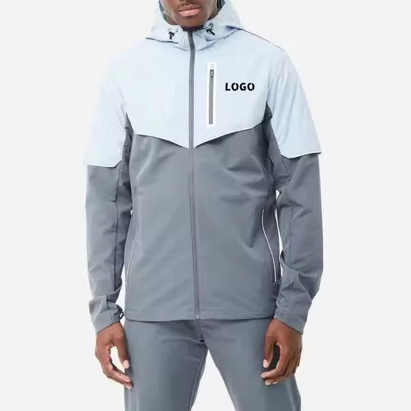 Woven Fabric Lightweight Two Pieces Jogging Sets Tracksuit Set Triple Adjustment Storm Hood Nylon Tracksuit For Men