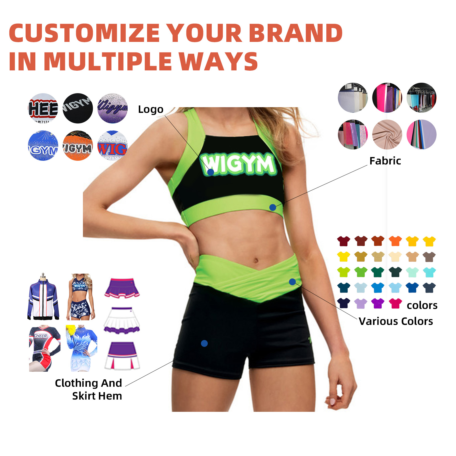 Custom Sublimation Cheer Practice Wear Set Girls Youth All Star Crop Top Shorts Polyester Spandex Low MOQ OEM Factory
