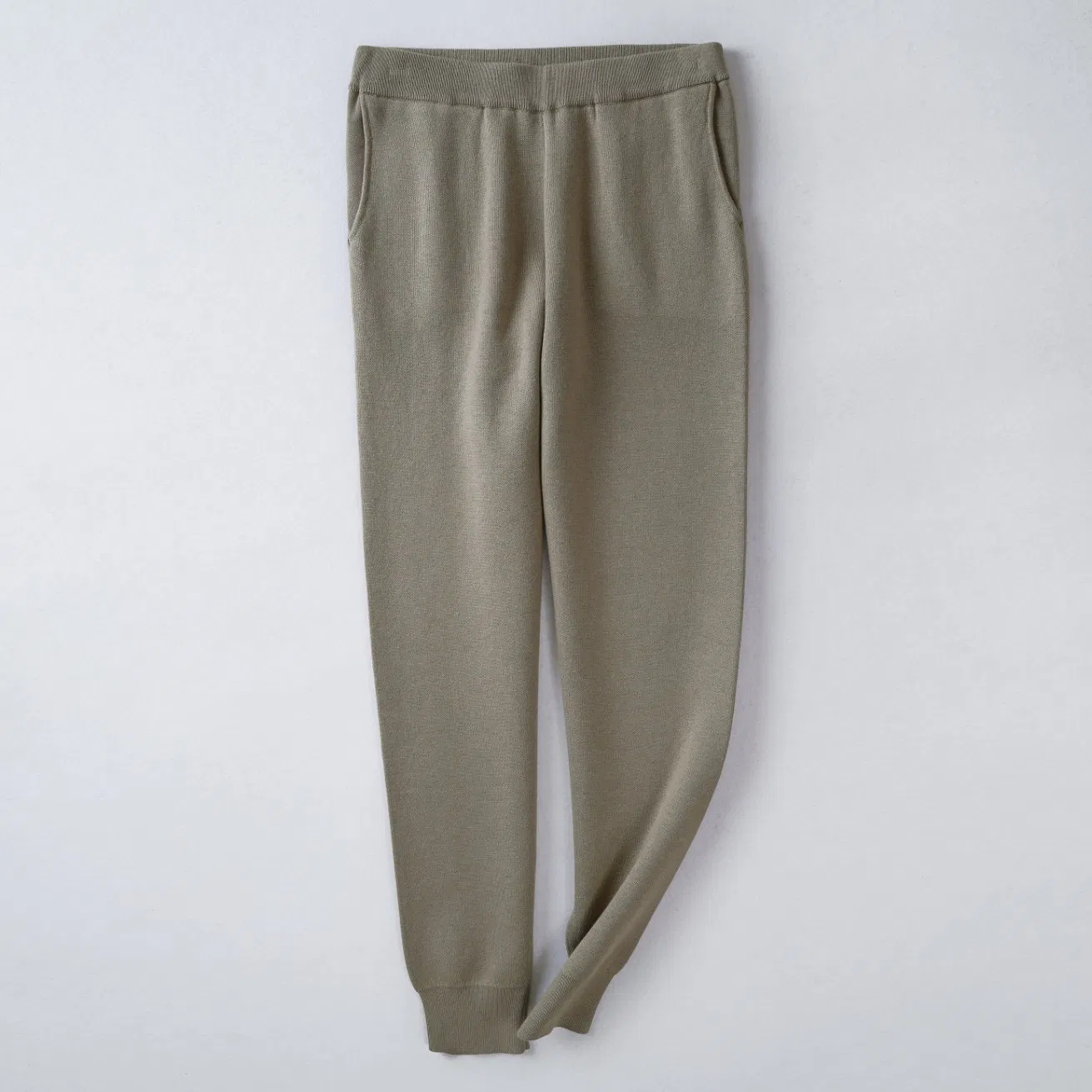 Wholesale Women Leisure Fashion Knitted Cotton Acrylic Polyester Joggers Sweatpants