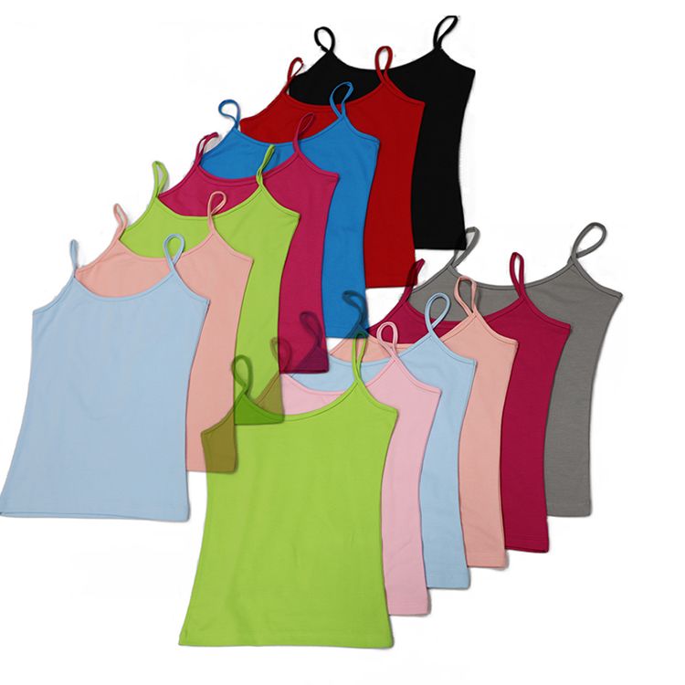 Cami Top Women Fashion Crop Top Tees Ladies Basic Fitness Camisole Summer Tank Top Casual Sleeveless 100% Cotton Crew Neck