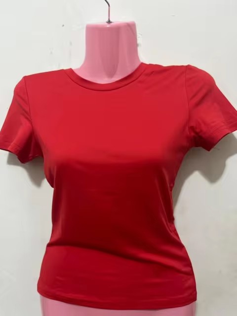 HOT Solid Color Slim Crop Tops Women's T-Shirt With O-Neck for Ladies