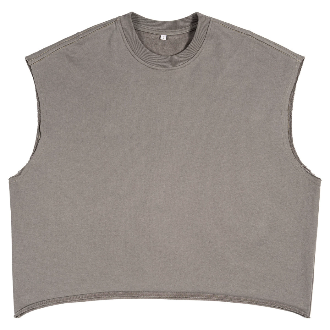 Manufacturer Men Boxy Cropped Quick Dry Ribbed Cotton Custom Print Logo Sleeveless Sleeve T-shirts Sport Gym Vest Tank Top Men