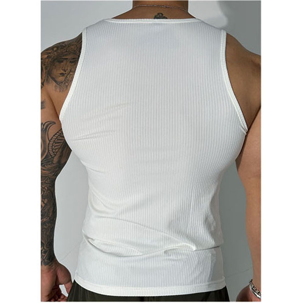 Pack of 3 Men's Casual Premium Ribbed Tank Tops Plus Size Bodybuilding Stringer Design Breathable Stringer Tank Top