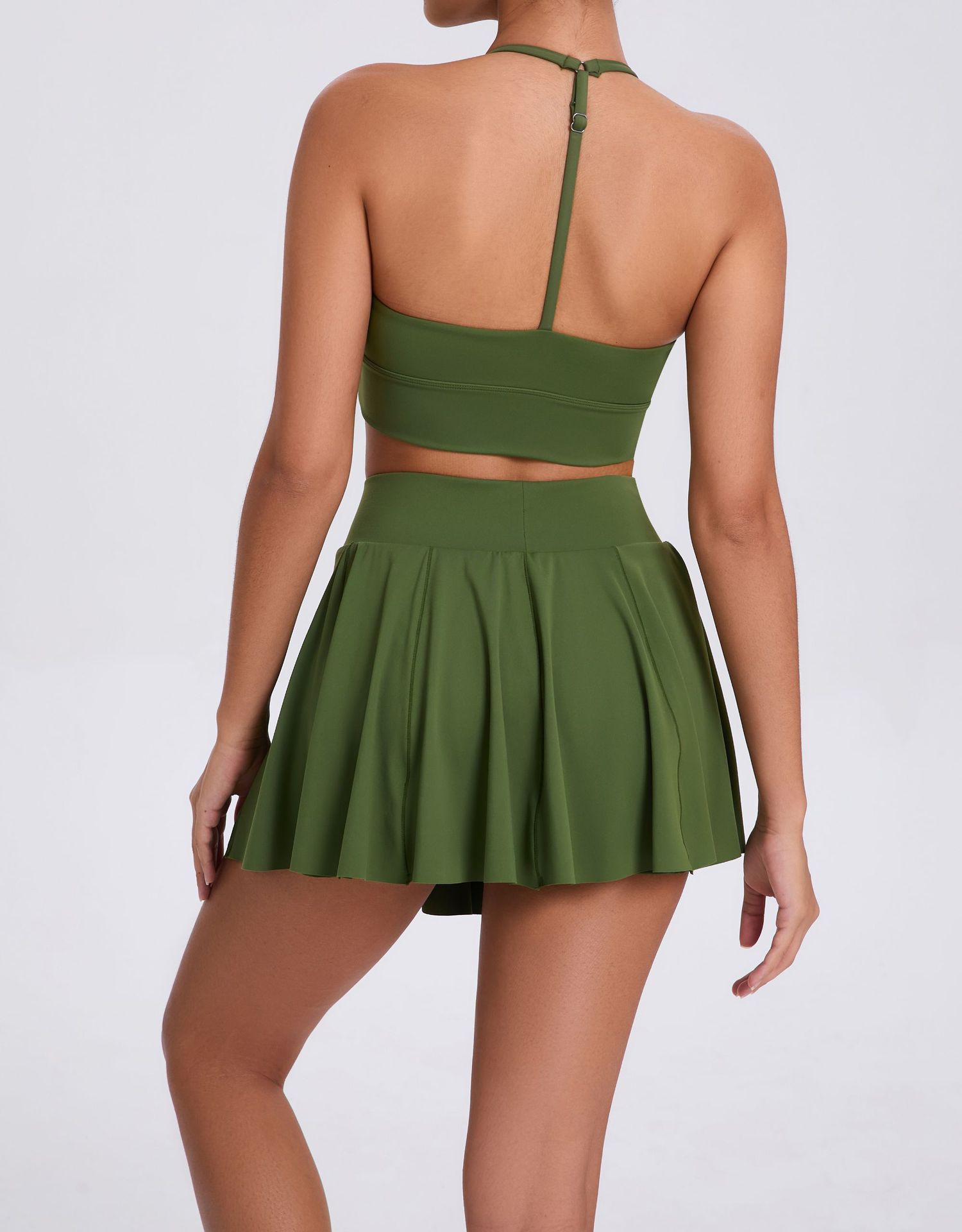 Wholesale Women Stretchy Soft Lightweight Padel Tennis Skirt and Bra Sports Tennis Skorts Set