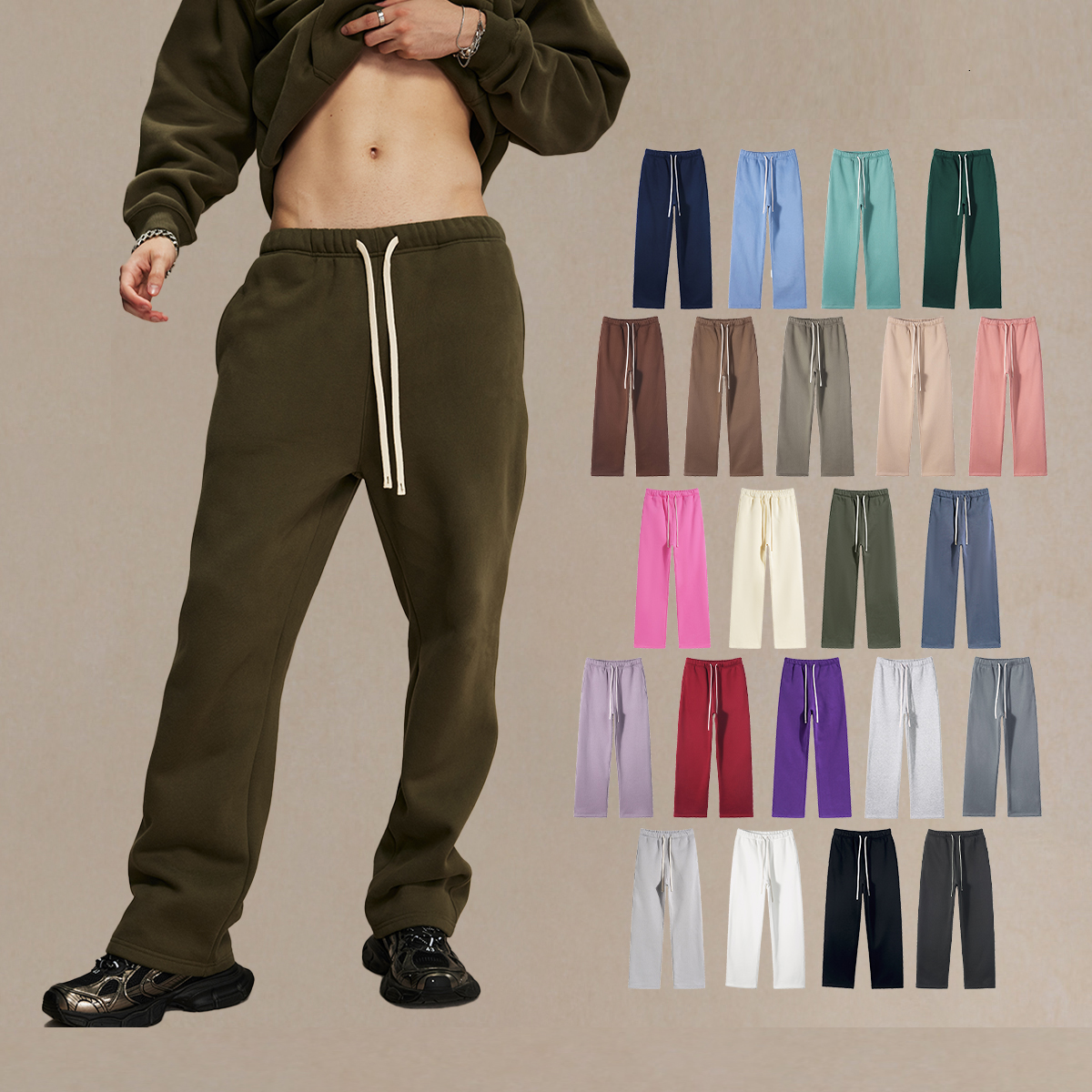 High Quality Custom Logo Printed Men's Sports Joggers Pant Mid Casual Jogging Sweatpants Unisex Streetwear Blank Straight
