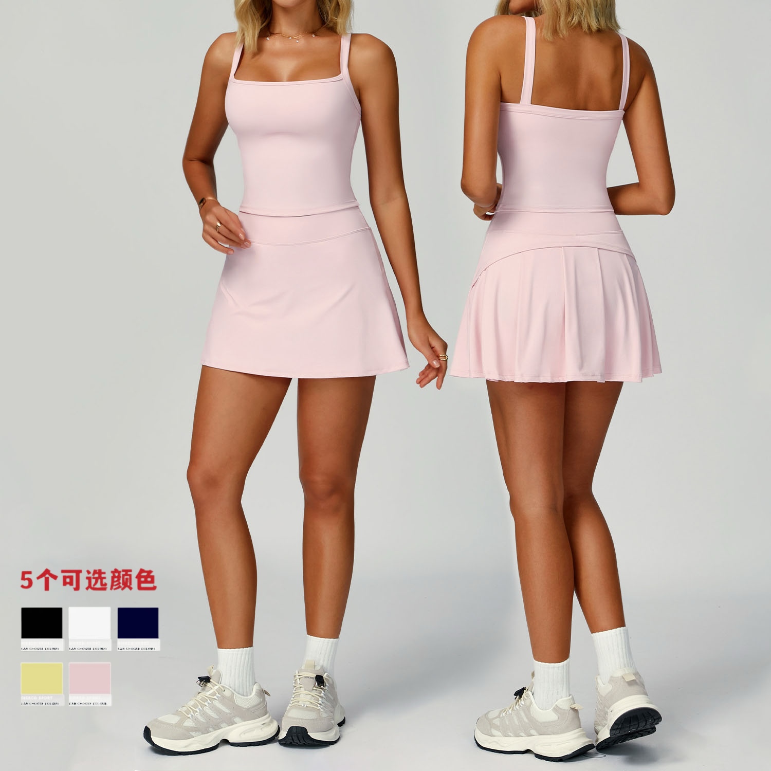 Women's Naked Feeling Tennis Skirt Golf Sports Suit Custom Anti-Wrinkle Yoga Fitness Running Outdoor Women Skirt Set Hot Sale