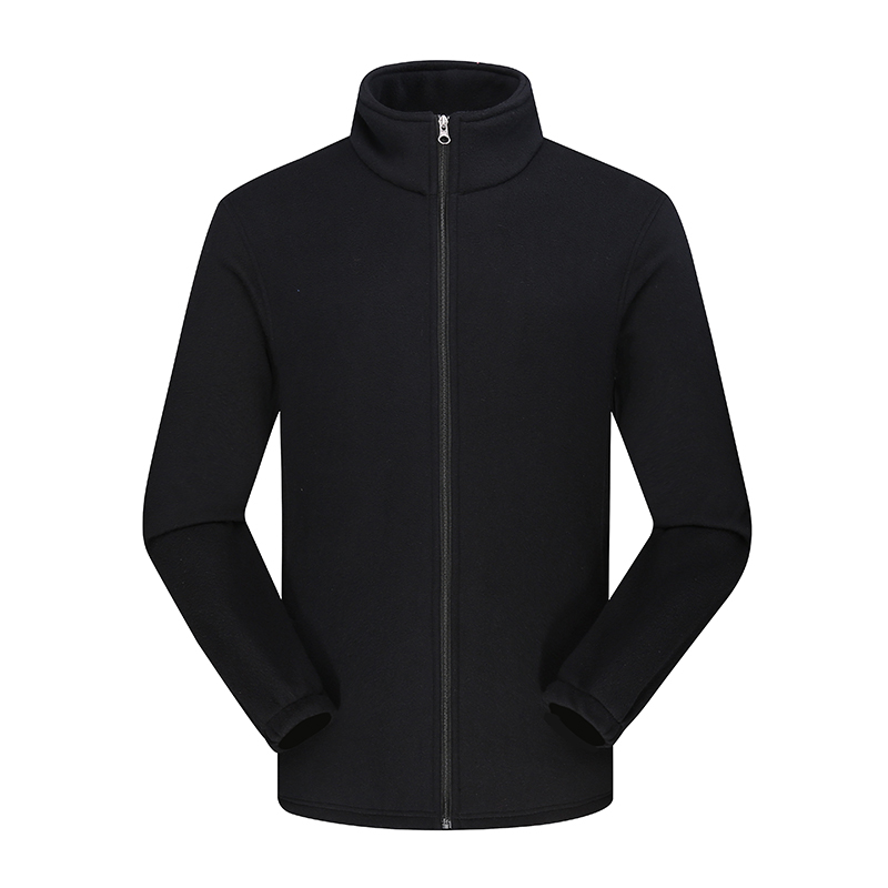 Custom Logo Men's Winter Polar Fleece Jacket With Full Zip Windproof and Long Design for Work Wear OEM Service Available