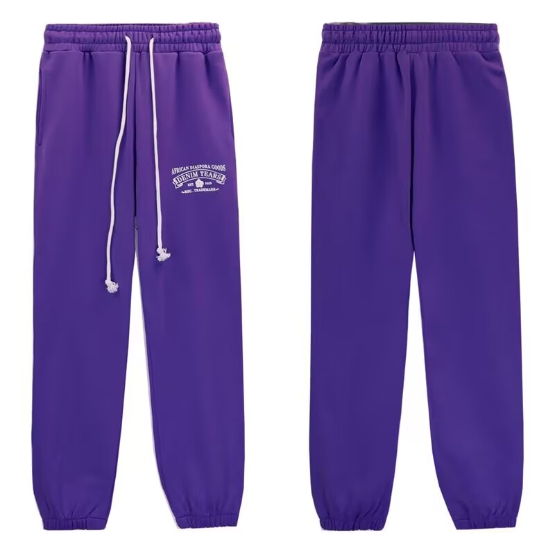 Sp5der Puff Print Style Sweatpants Paired with Denim Tears Items