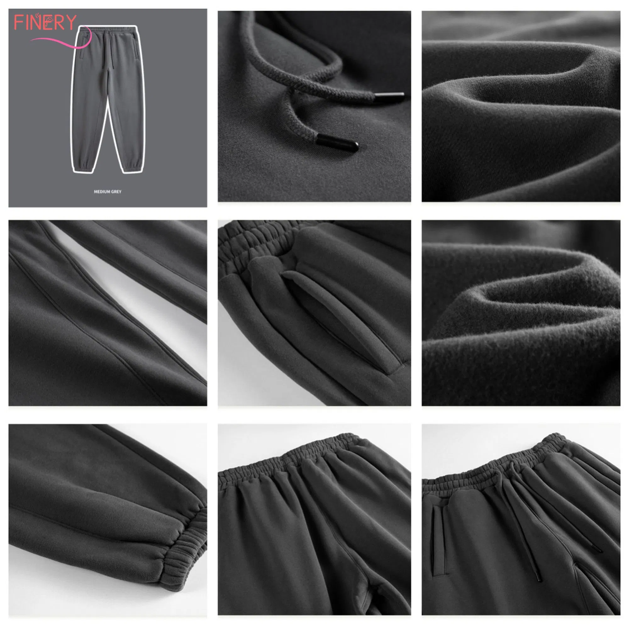 345GSM Mens Trousers Unisex Fleece Cotton Blank Comfortable Joggers Pants Wholesale Clothing Custom Design Apparel Mens Stacked Sweatpants