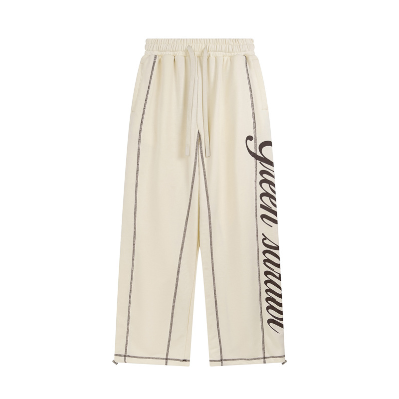Custom Screen Printing Obvious Sewing Cotton Sweatpants
