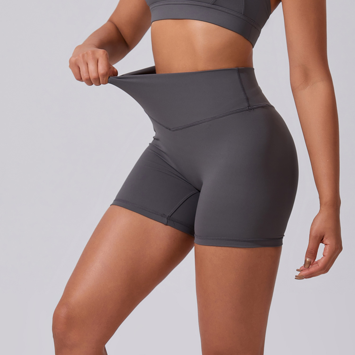 2025 Summer Women's Yoga Fitness Gym Biker Shorts Mid Waist Breathable Scrunch Butt Custom Logo Wholesale Hot 100% Cotton
