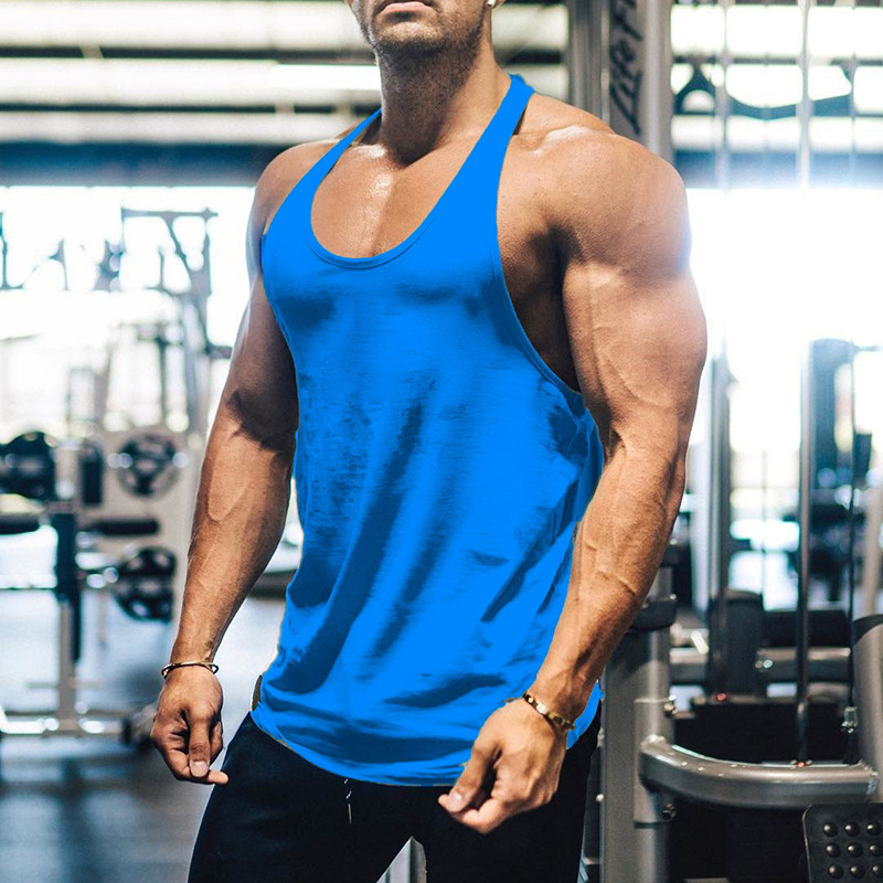 Bodybuilding Stringer Sport tank Top Man Cotton Gym Sleeveless Shirt Men Fitness Vest Singlet Sportswear Workout Tanktop