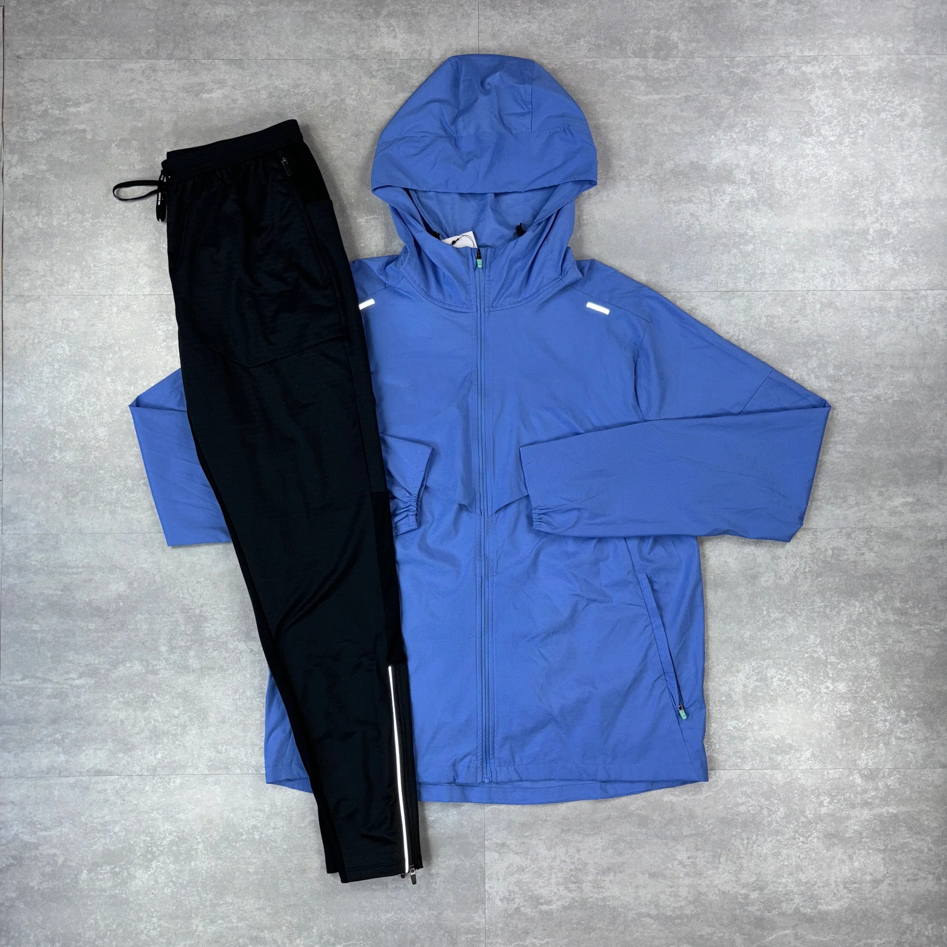 Men Plus Size Casual Windbreaker Tracksuit Lightweight Jacket Pants Breathable Fabric Comfortable Fit Stylish Training Solid