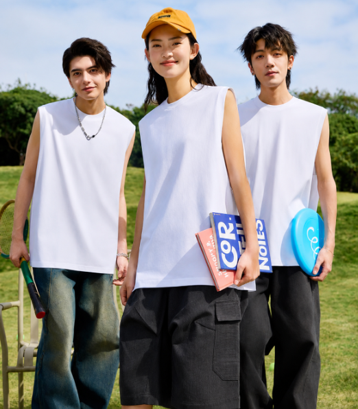 Oversized Sleeveless Tank Top for Men Women Cotton Summer Gym Muscle Shirt Casual Loose Fit Unisex Fitness Vest Tee