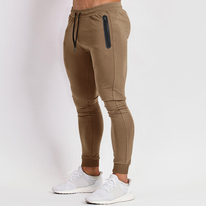 Men's Solid Pattern Jogger Sport Pants Casual Gym Workout Sweatpants With Drawstring Closure And Pockets