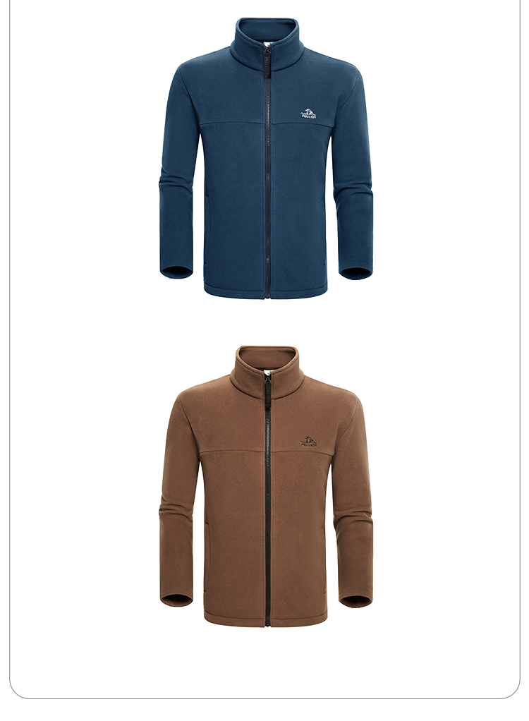 PELLIOT Man Women Warm Stand Collar Polar Plush Outdoor Hiking Fleece Jacket