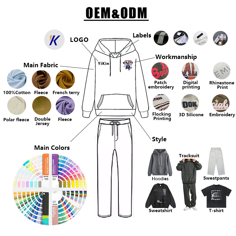 Custom High Quality Printed Logo Streetwear 100% Cotton Oversized Fashion Loose Fit Autumn Sweatpants Men Pants