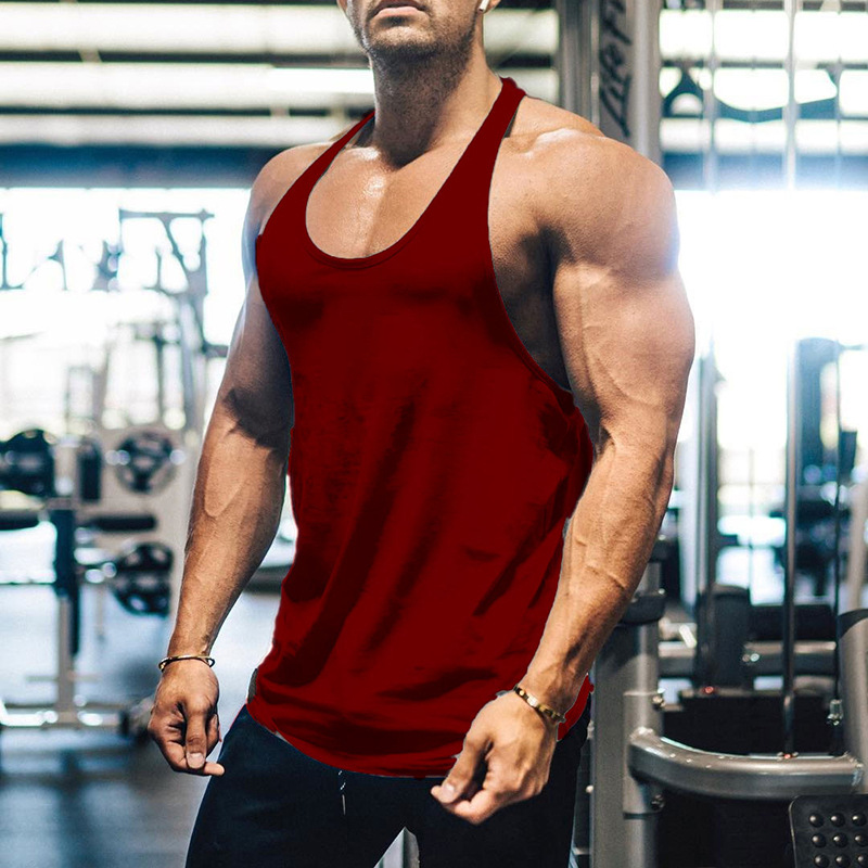 Bodybuilding Stringer Sport tank Top Man Cotton Gym Sleeveless Shirt Men Fitness Vest Singlet Sportswear Workout Tanktop