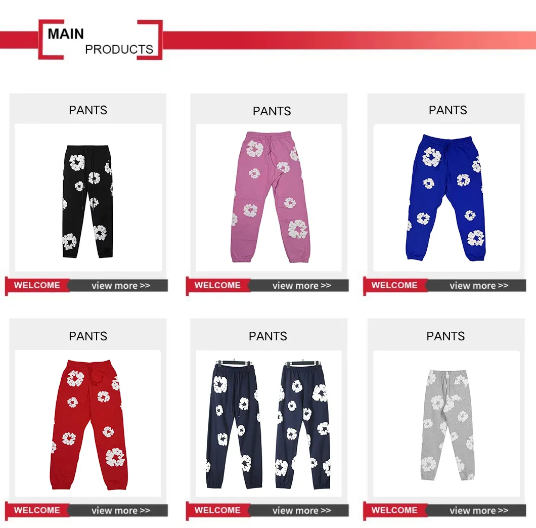 Sp5der Puff Print Style Sweatpants Paired with Denim Tears Items