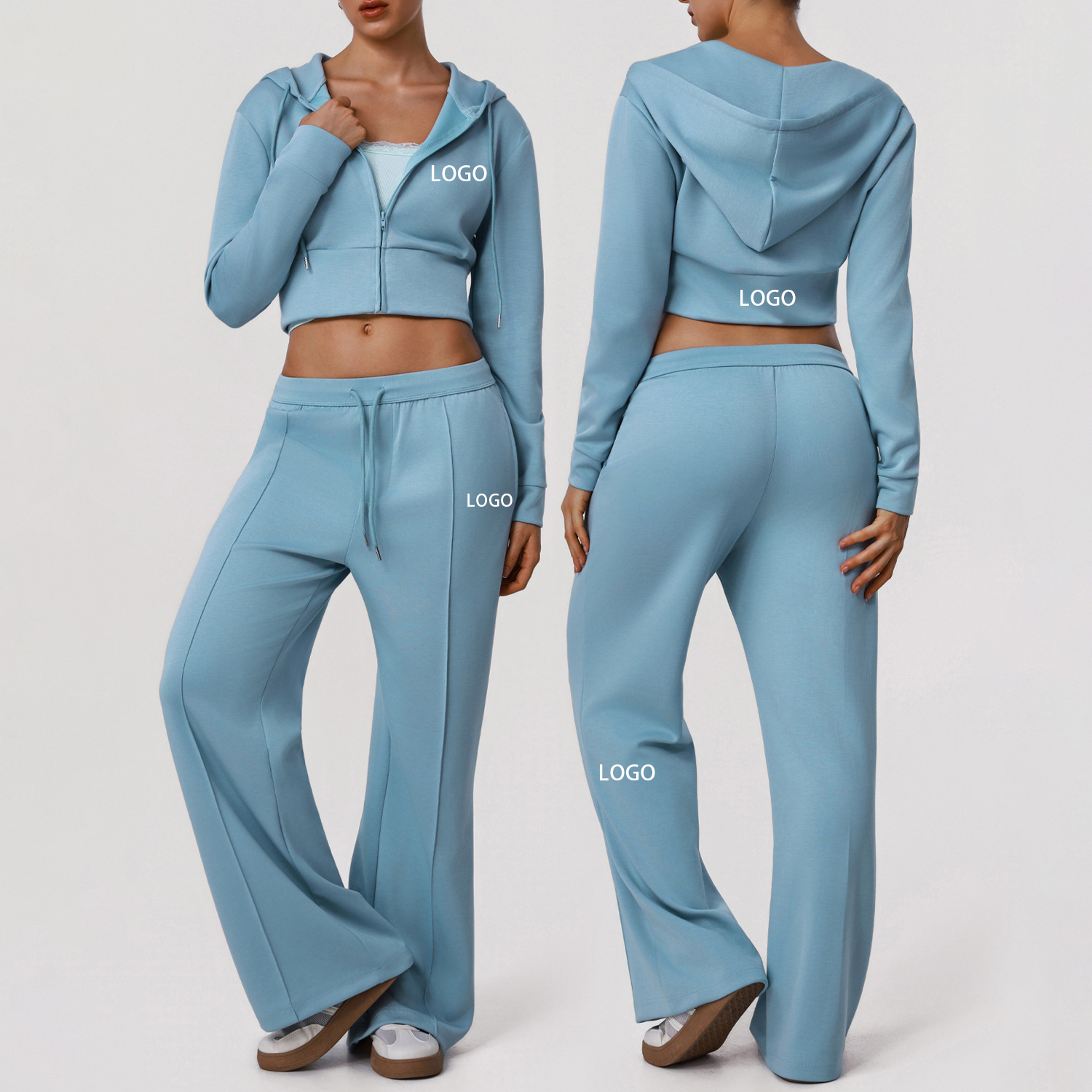 Wholesale High Quality Women Casual Joggers Loose Drawstring Straight Yoga Pants Outdoor Training Trousers Custom Embroidered