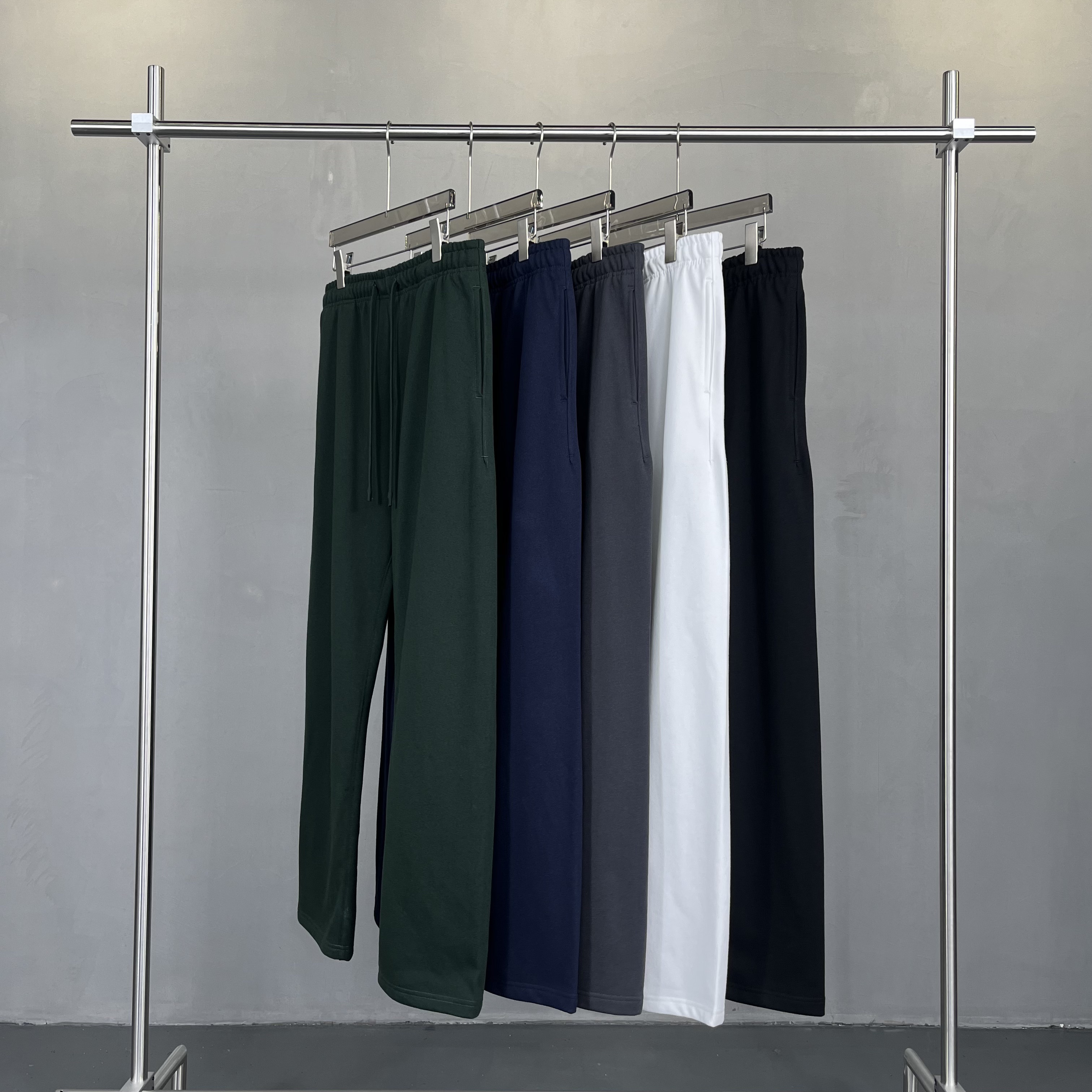 High Quality Terry Loose Straight Leg Sweatpants Sport Casual Trousers Custom Drawstring Plus Size Men's Jogger Pants
