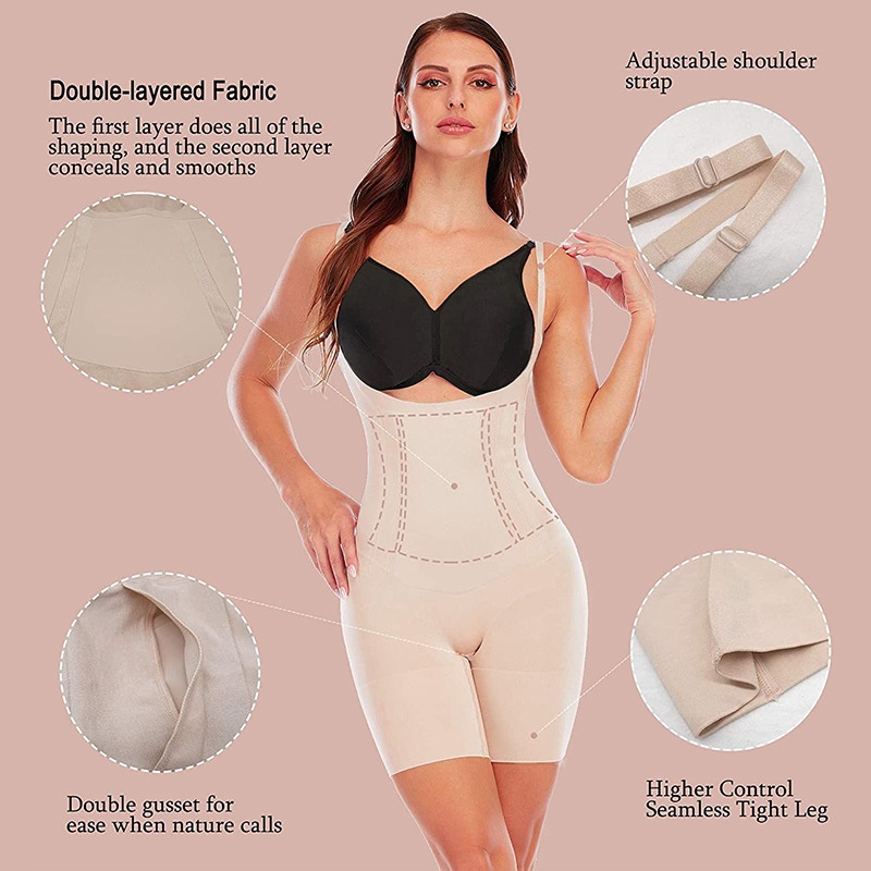 High Waist Body Shaping Jumpsuit Tight Seamless Corset Bodysuit with Shoulder Straps for Butt Lifting Logo Accepted